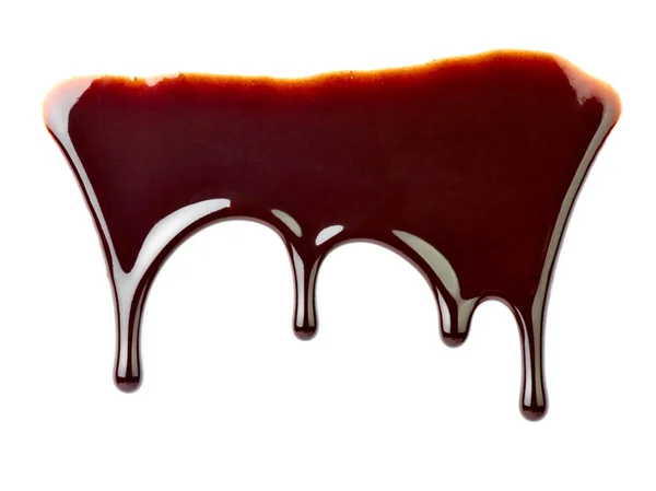 Chocolade siroop dessert voedsel zoete drop lekken — Stockfoto