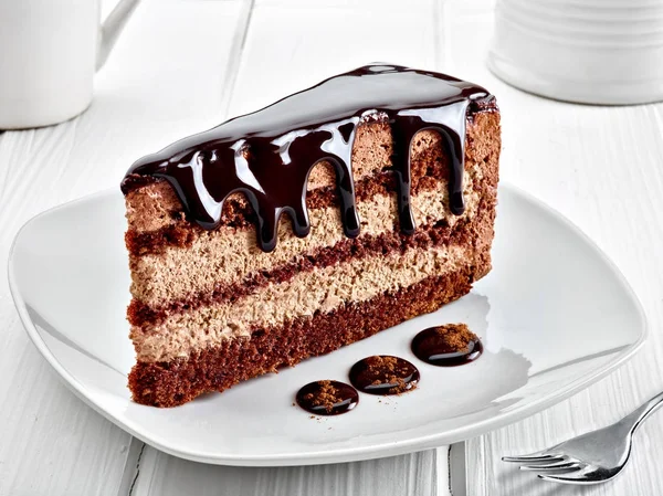 Gros Plan Gâteau Chocolat — Photo