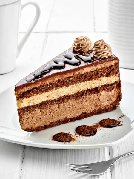 Chocolate cake dessert sweet food — Stock Photo, Image