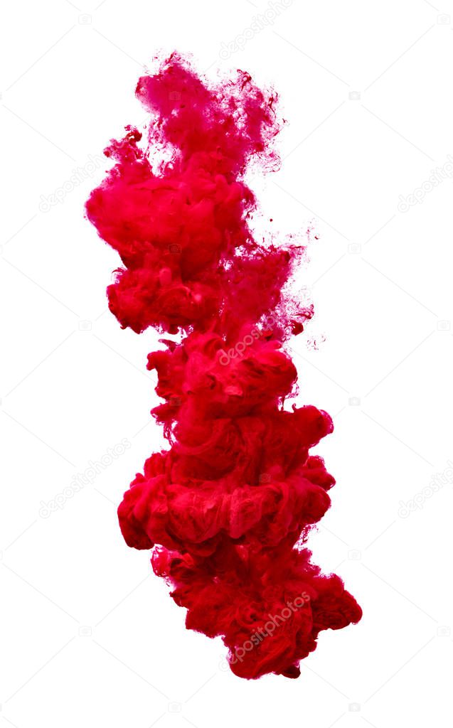 red paint in water