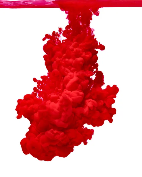 Pintura Color Rojo Vertiendo Agua —  Fotos de Stock