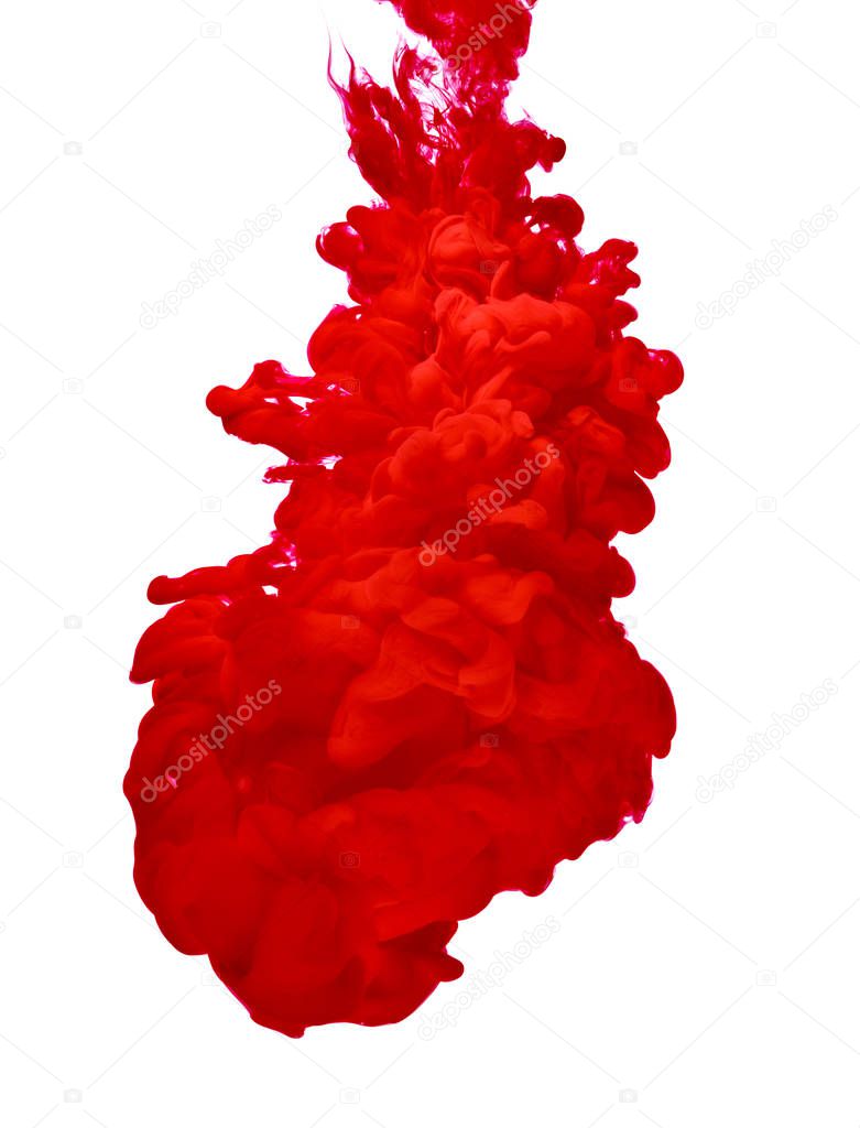 red color paint ink pigment splash