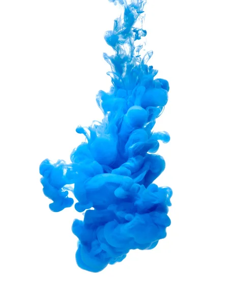 Tinta Cor Azul Derramando Água — Fotografia de Stock