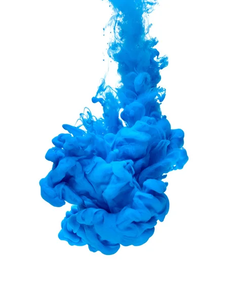 Голубой Цвет Краски Заливки Воду — стоковое фото