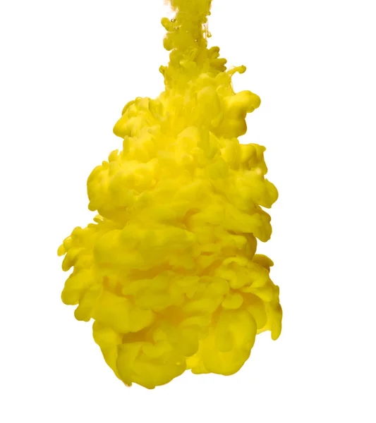 Schilderen in water kleur vloeistof geel — Stockfoto