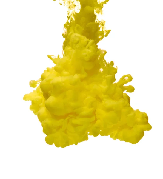 Paint in water color liquid yellow — Stock Photo, Image