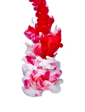 Suda kırmızı beyaz boya