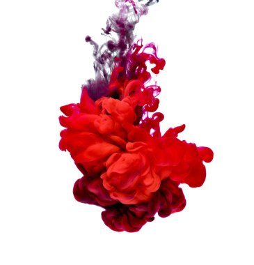 Suda kırmızı ve siyah boya