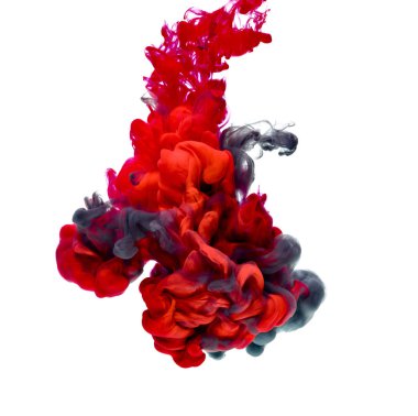 Suda kırmızı ve siyah boya