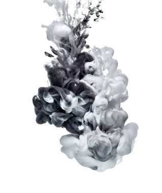 Suda beyaz ve siyah boya