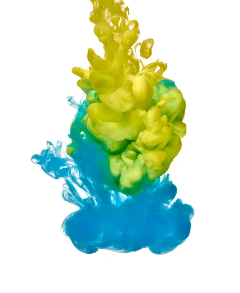 Yellow Blue Paint Water — Stock Photo, Image