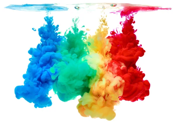 Farbe in flüssiger Aquarellfarbe — Stockfoto