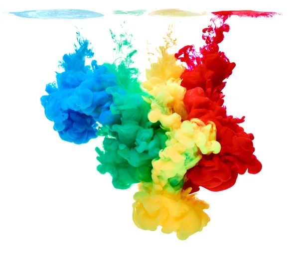 Краска в жидкости цвета воды — стоковое фото