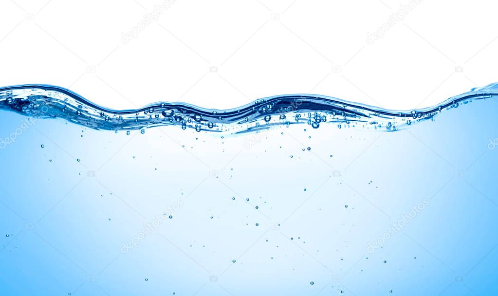 close up of water waves on white background