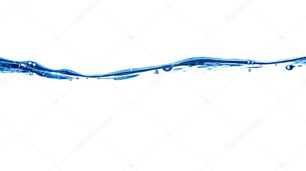 close up of water waves and bubbles on white background