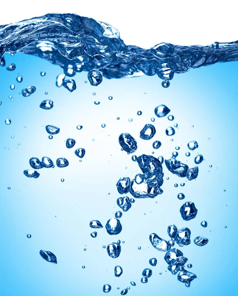 푸른 물 파도 액체 스플래시 거품 음료 — 스톡 사진