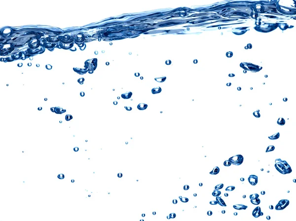Blue water wave liquid splash bubble drink — Stock Photo, Image
