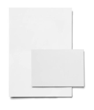 Beyaz arkaplanda zarf, kağıt ve kartvizit şablonu