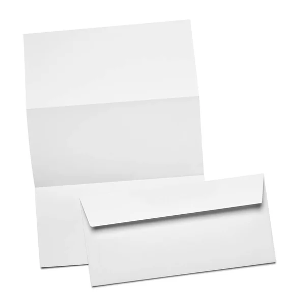 Enveloppe Papier Visitekaartje Sjabloon Witte Achtergrond — Stockfoto