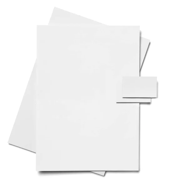 Шаблон Конверта Паперу Візитки Білому Тлі — стокове фото