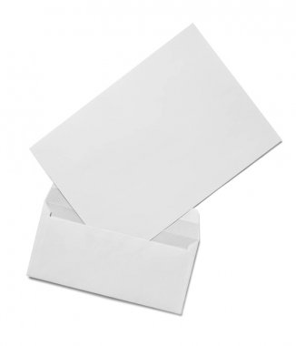 beyaz zemin üzerinde bir zarf mektup postası kapatın