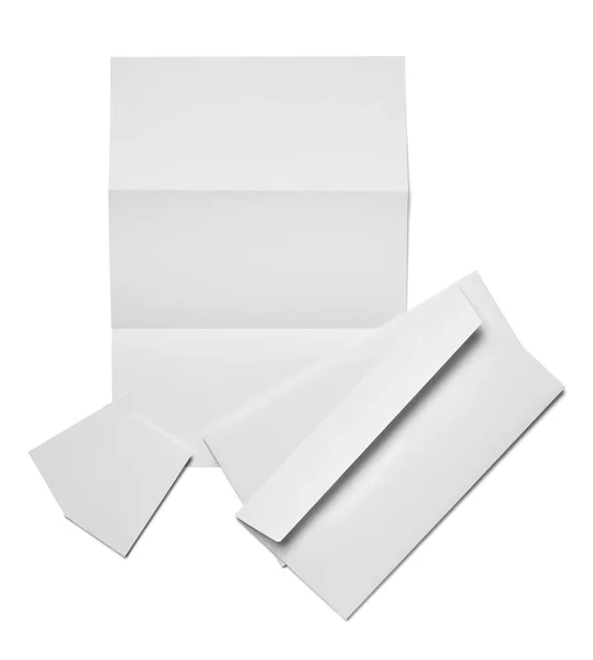 Envelope Paper Business Card Template White Background — Stock Photo, Image