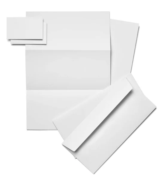 白を基調とした封筒 名刺のテンプレート — ストック写真