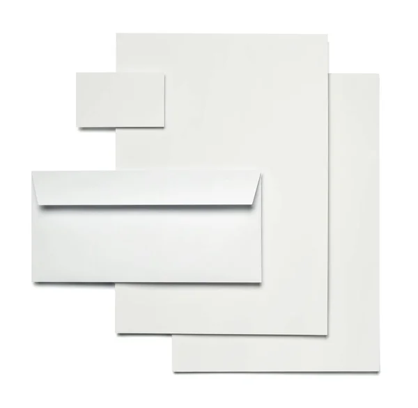 Enveloppe Papier Modèle Carte Visite Sur Fond Blanc — Photo