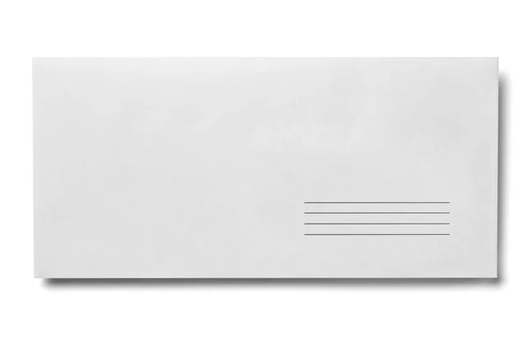 Fechar Envelope Fundo Branco — Fotografia de Stock