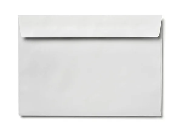 Fechar Envelope Carta Correio Fundo Branco — Fotografia de Stock