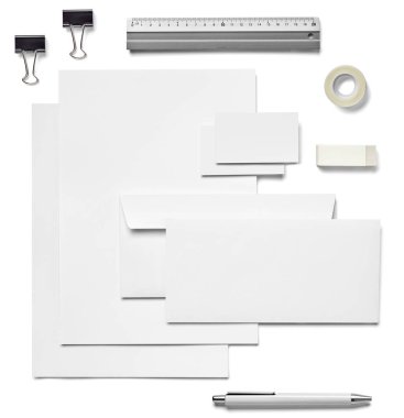 Zarf mektup kartı ataş kalem şablon iş