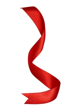 Kırmızı kurdele. Yay süslemesi. Noel Sevgililer Günü hediyesi.