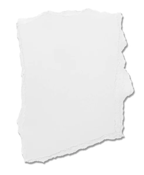 Beyaz kağıt yırtılmış ileti — Stok fotoğraf