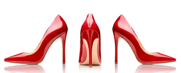 Close Red High Heels White Background — Stock Photo, Image