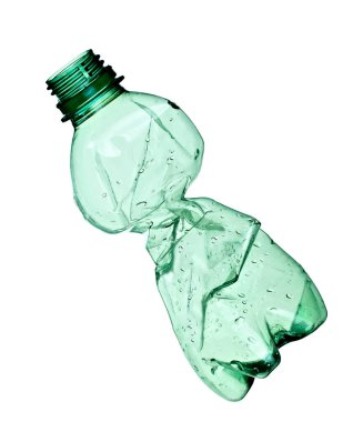 Beyaz arkaplandaki plastik şişeyi kapat