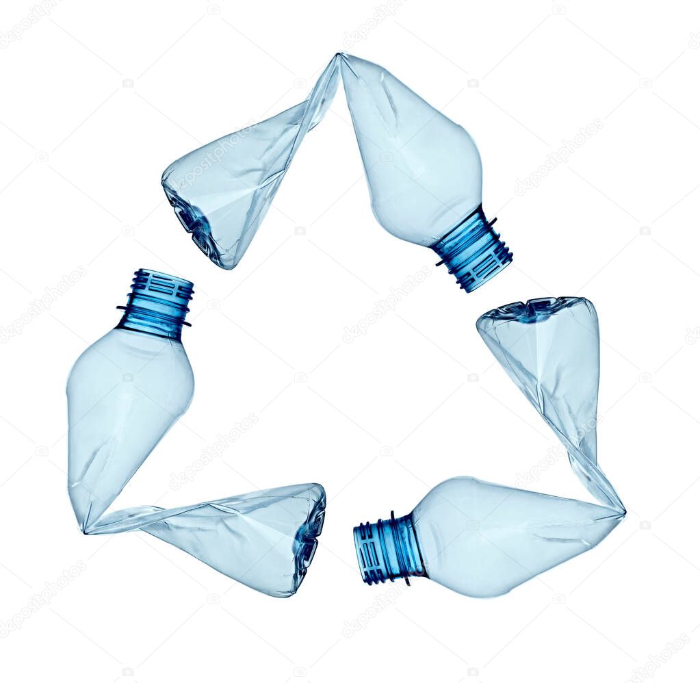 close up of a  plastic bottle on white background