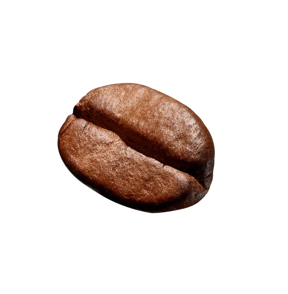 Beyaz Zemin Üzerinde Bir Kahve Fasulye Yakın Çekim — Stok fotoğraf