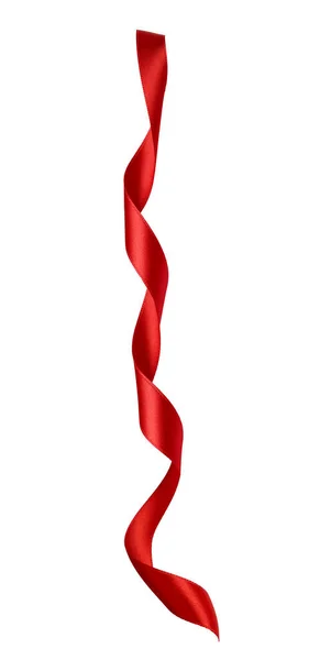 Close Red Ribbon Bow White Background — Stock Photo, Image