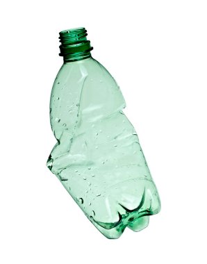 Beyaz arkaplandaki plastik şişeyi kapat