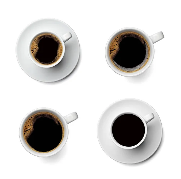 Raccolta Varie Tazza Caffè Sfondo Bianco Ognuno Girato Separatamente — Foto Stock