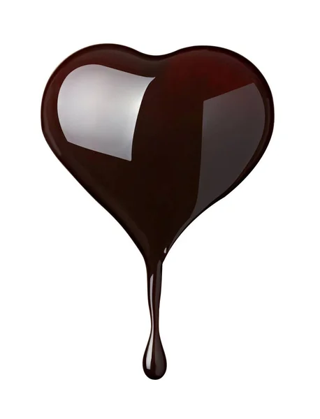 Primer Plano Shaoe Corazón Chocolate Sobre Fondo Blanco —  Fotos de Stock