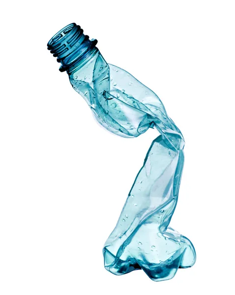 Close Empty Used Plastic Bottle White Background Clipping Path — Stock Photo, Image