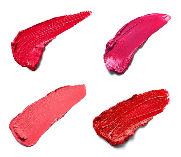 Collection Various Lipstick Paint White Background Each One Shot Separately — Stock Photo, Image