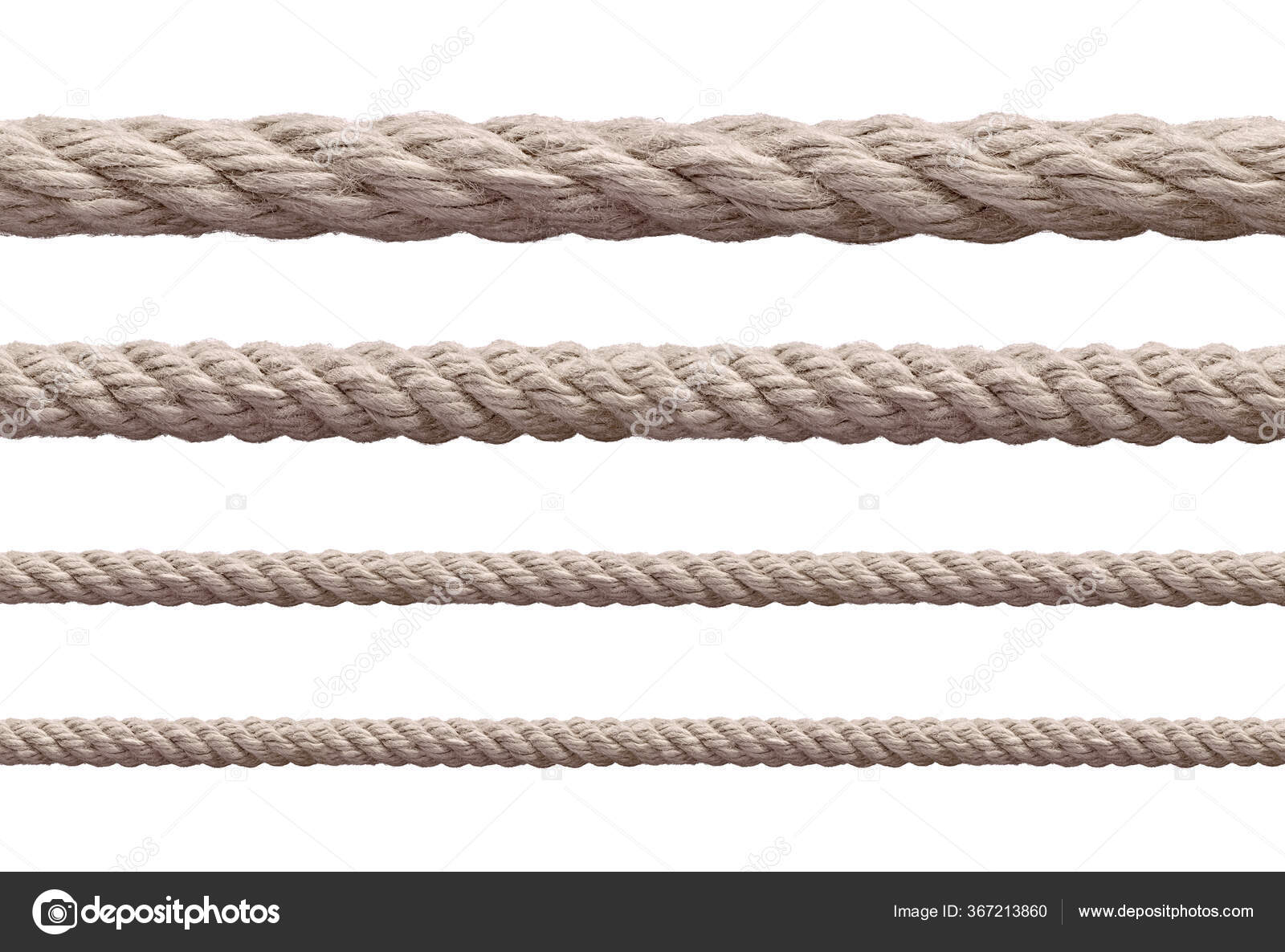 Collection Various Ropes String White Background Each One Shot Separately  Stock Photo by ©PicsFive 367213860