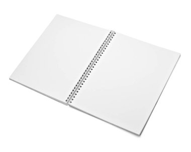 kırpma yolu ile beyaz arkaplan üzerine boş bir beyaz kitabın kapatma