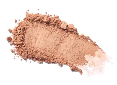 Beyaz arkaplanda yüz pudrasını kapat