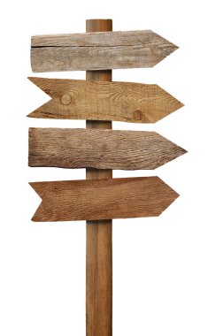 Beyaz arkaplanda ahşap bir tabelayı kapat