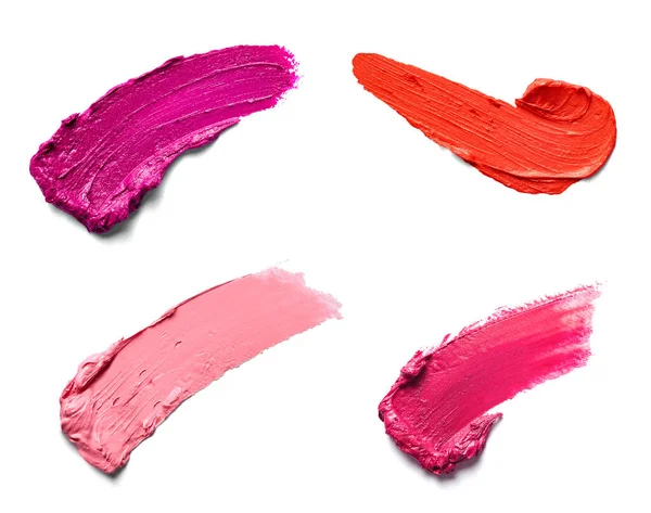Collection Various Lipstick Paint White Background Each One Shot Separately — Stock Photo, Image