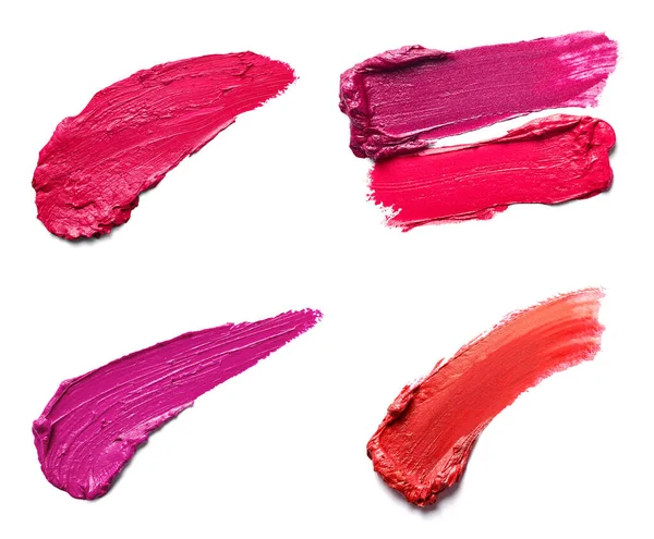 Collection Various Lipstick Paint White Background Each One Shot Separately — Stock Photo, Image