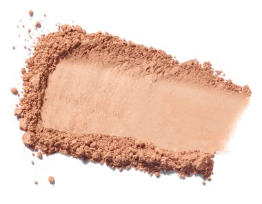 Beyaz arkaplanda yüz pudrasını kapat